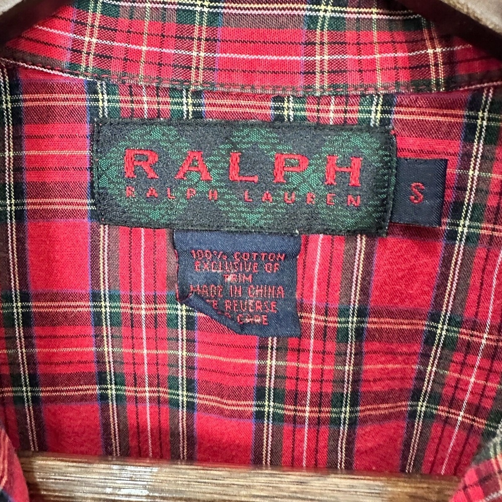 Ralph Lauren Pajama Top Women S Red Plaid Cotton Button Shirt Sleep Lounge Cozy - Picture 4 of 7